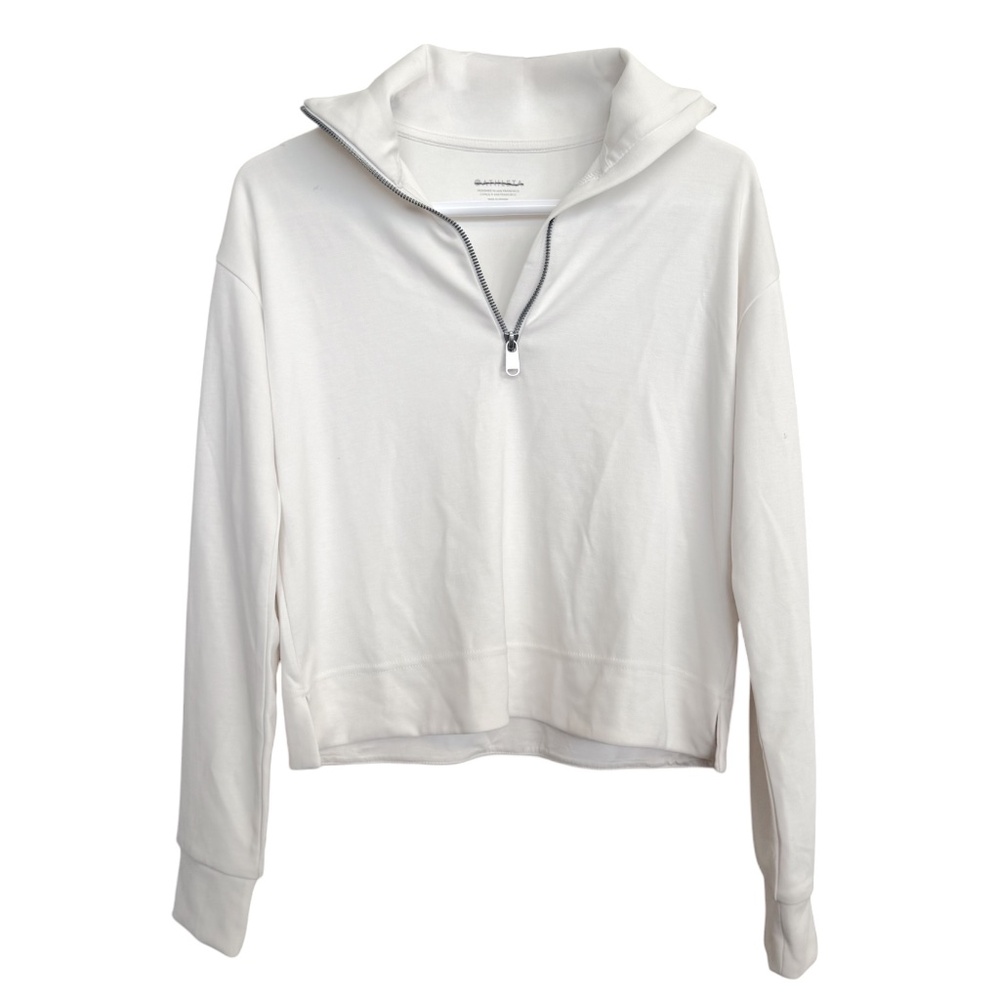 NWOT Athleta Seasoft Quarter Zip in Magnolia White New